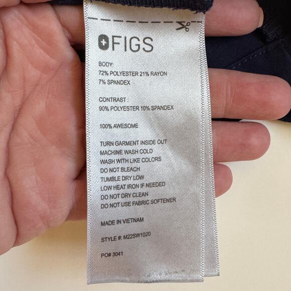 Figs Navy Blue Scrub Top Bundle of 3 Navy Size XL M22SW1020 Tab Pocket Shirt EUC - Picture 10 of 11